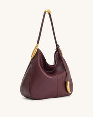 JW PEI Nina Metal Charm Hobo Bag - Burgundy