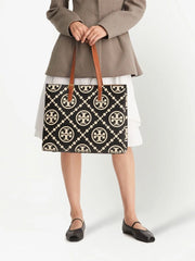 Tory Burch T Monogram Contrast Embossed Tote Large