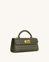JW PEI Keyla Weave Texture Top Handle Bag - Olive Green