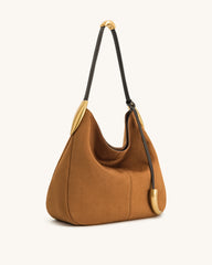 JW PEI Nina Metal Charm Hobo Bag - Brown