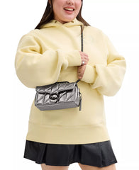 Coach Quilted Tabby 26 Anthracite Metallic Leather