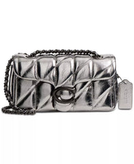 Coach Quilted Tabby 26 Anthracite Metallic Leather