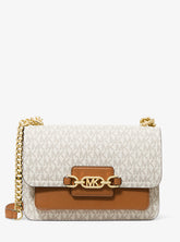 MK Heather Large Logo Shoulder Bag