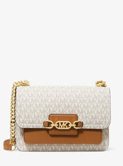MK Heather Large Logo Shoulder Bag