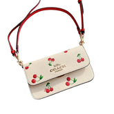 Coach Brynn Shoulder Bag - Beige with Cherry print