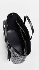 Tory Burch Gemini Link Canvas Small Tote - Black