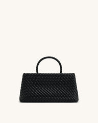 JW PEI Elora Top Handle Woven Tote Bag - Black