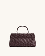 JW PEI Elora Top Handle Woven Tote Bag - Deep Burgundy