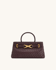 JW PEI Elora Top Handle Woven Tote Bag - Deep Burgundy