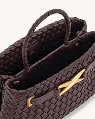 JW PEI Elora Top Handle Woven Tote Bag - Deep Burgundy