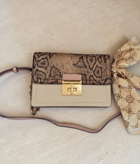Aldo Snakeskin-embossed crossbody bag - Black and Beige