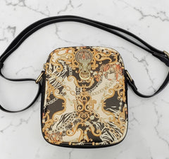 ALDO Black and White Baroque print Crossbody Bag