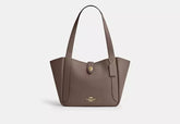 Coach Hadley Turnlock Tote - Dark Stone