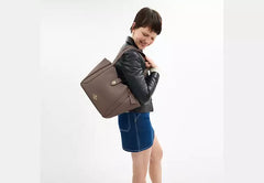 Coach Hadley Turnlock Tote - Dark Stone
