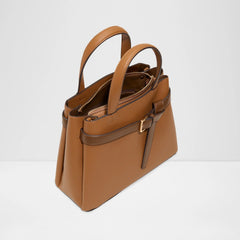 Ebaeclya Faux Leather Satchel - Brown