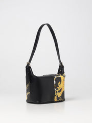 Versace Jeans Couture saffiano synthetic leather shoulder bag - Black and Gold