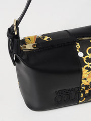 Versace Jeans Couture saffiano synthetic leather shoulder bag - Black and Gold