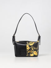 Versace Jeans Couture saffiano synthetic leather shoulder bag - Black and Gold