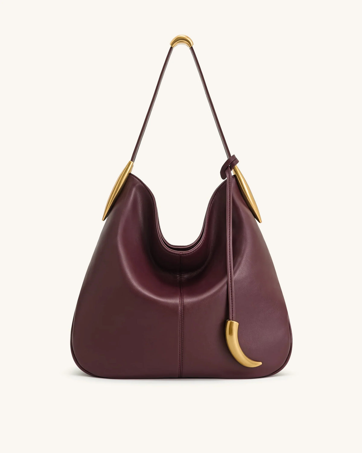 JW PEI Nina Metal Charm Hobo Bag -  Burgundy