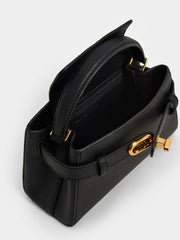 Charles and Keith Aubrielle Belted Top Handle Bag - Black