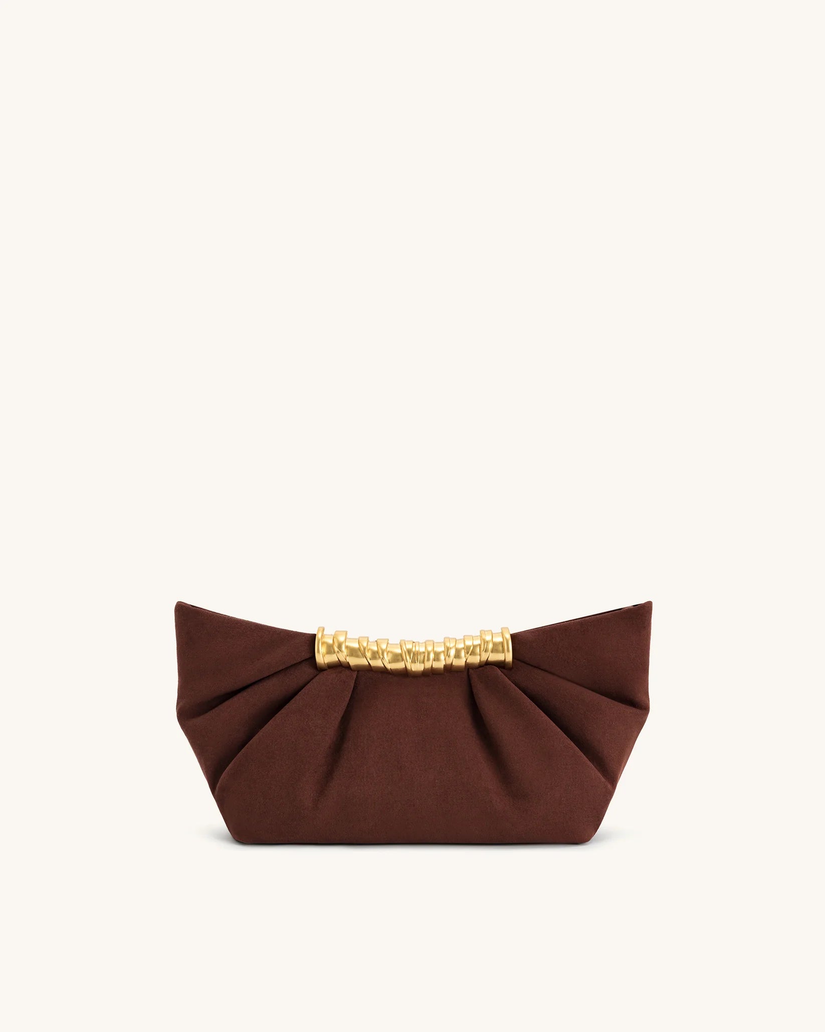 JW PEI Leia Pleated Clutch - Dark Brown