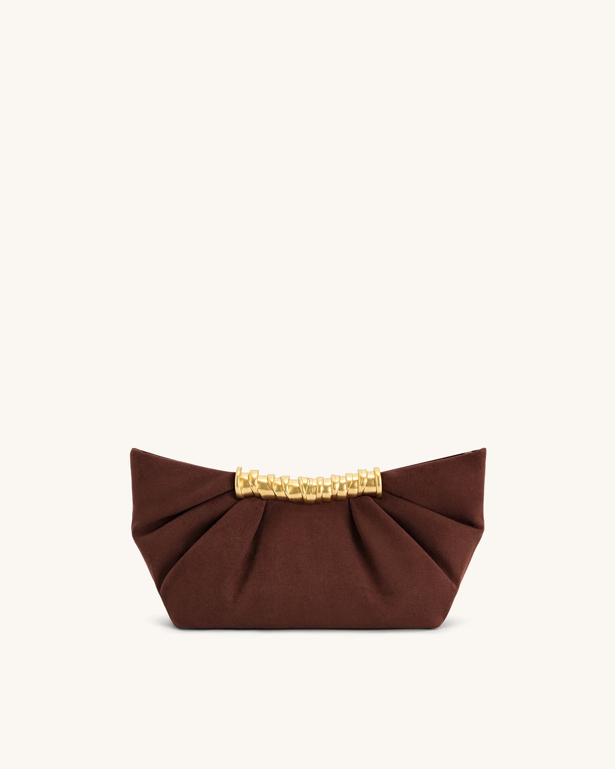 JW PEI Leia Pleated Clutch - Dark Brown