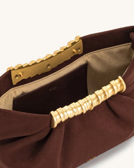 JW PEI Leia Pleated Clutch - Dark Brown