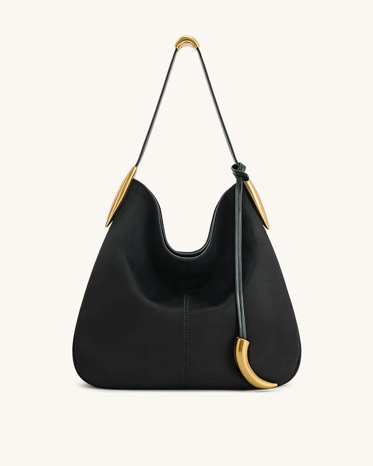 JW PEI Nina Metal Charm Hobo Bag -  Black