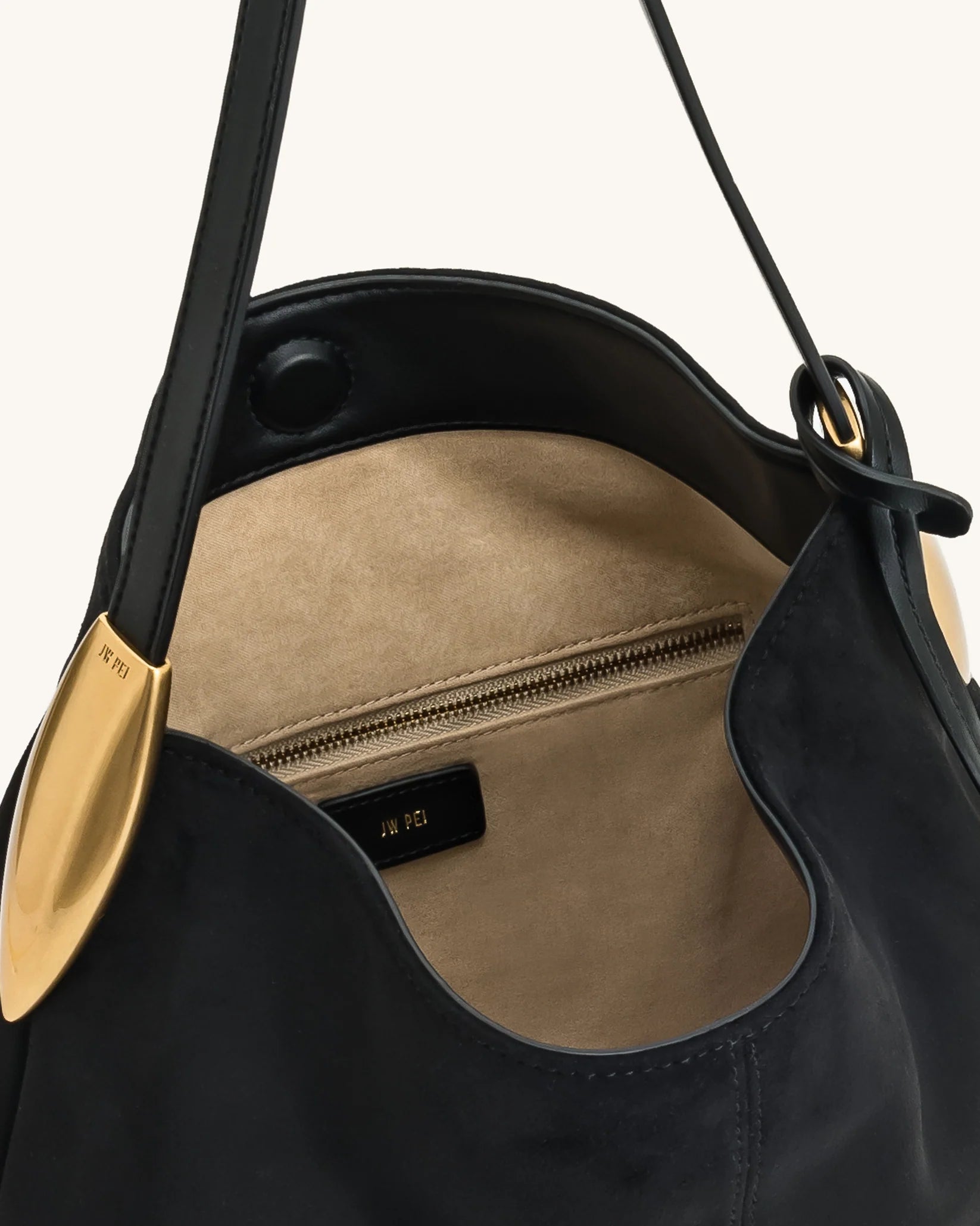 JW PEI Nina Metal Charm Hobo Bag -  Black