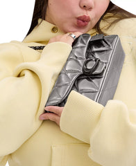 Coach Quilted Tabby 26 Anthracite Metallic Leather