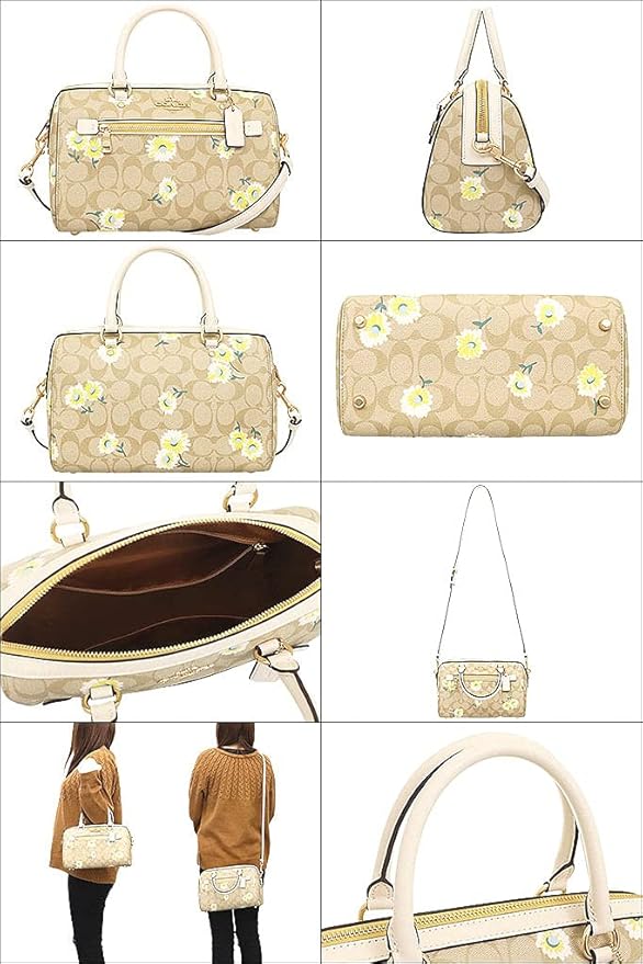 Coach Rowan Satchel - Signature Canvas with Daisy Print