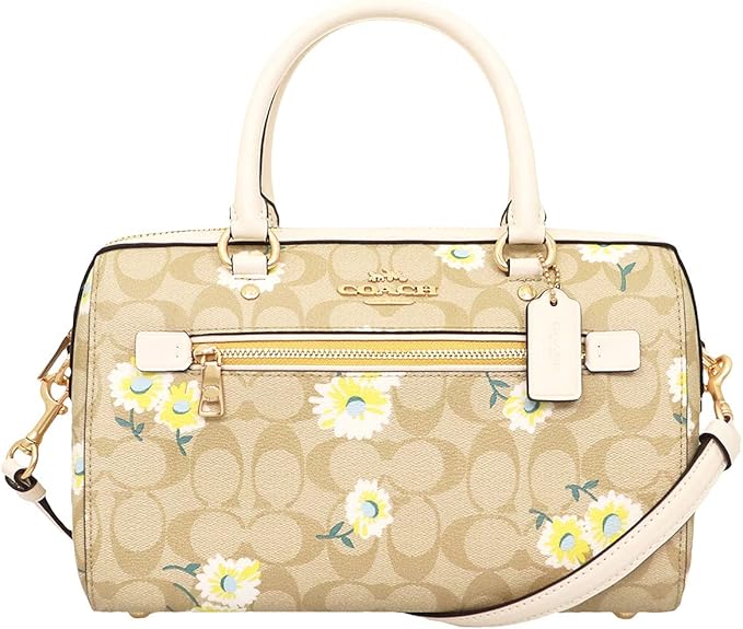 Coach Rowan Satchel - Signature Canvas with Daisy Print