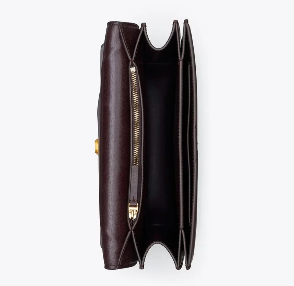 Tory Burch Eleanor Diamond Quilted Convertible Shoulder Bag - Deep Brown