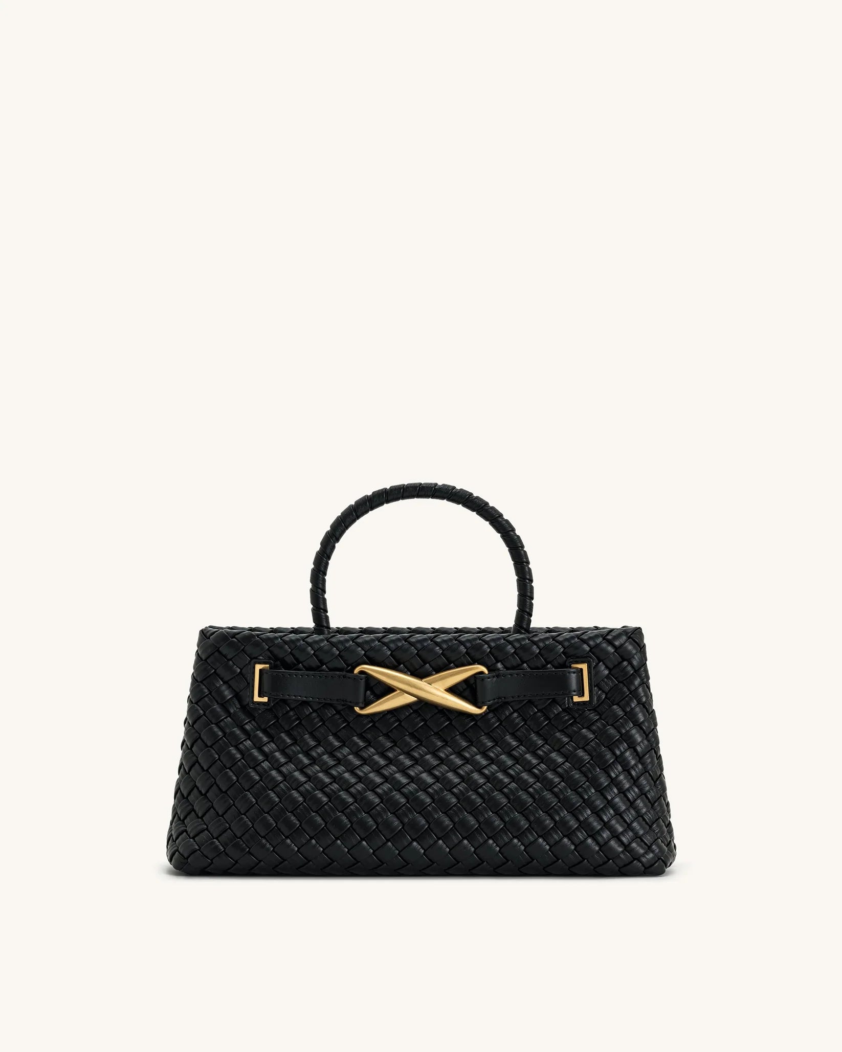 JW PEI Elora Top Handle Woven Tote Bag - Black
