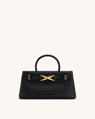JW PEI Elora Top Handle Woven Tote Bag - Black