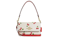 Coach Brynn Shoulder Bag - Beige with Cherry print