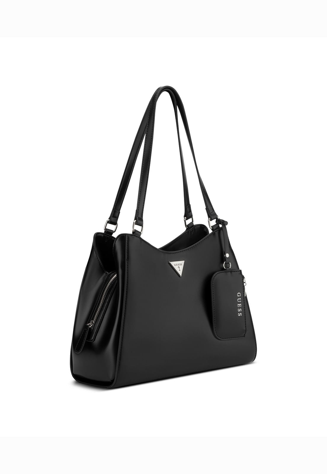 Guess Bolsa Elsa Satchel Preto in plain black