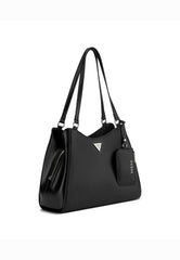 Guess Bolsa Elsa Satchel Preto in plain black