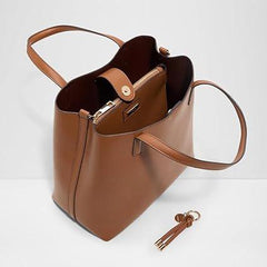 Aldo Carafe Large Satchel Bag - Brown