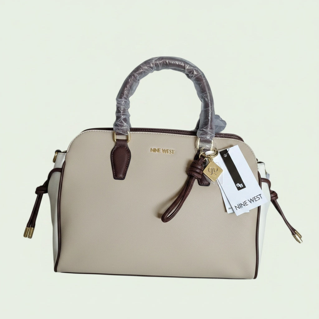 Nine West Duval Satchel - Beige and Burgundy