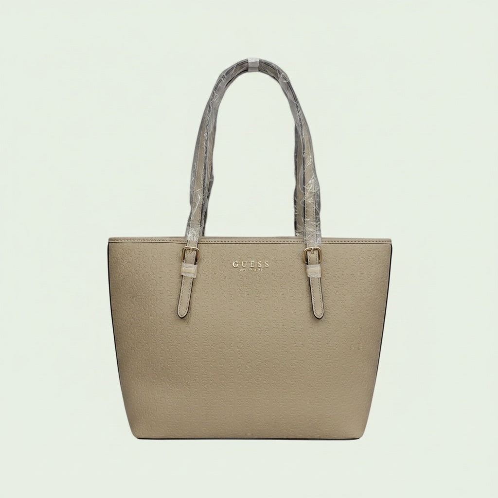 Guess Medium Monogram Tote - Beige