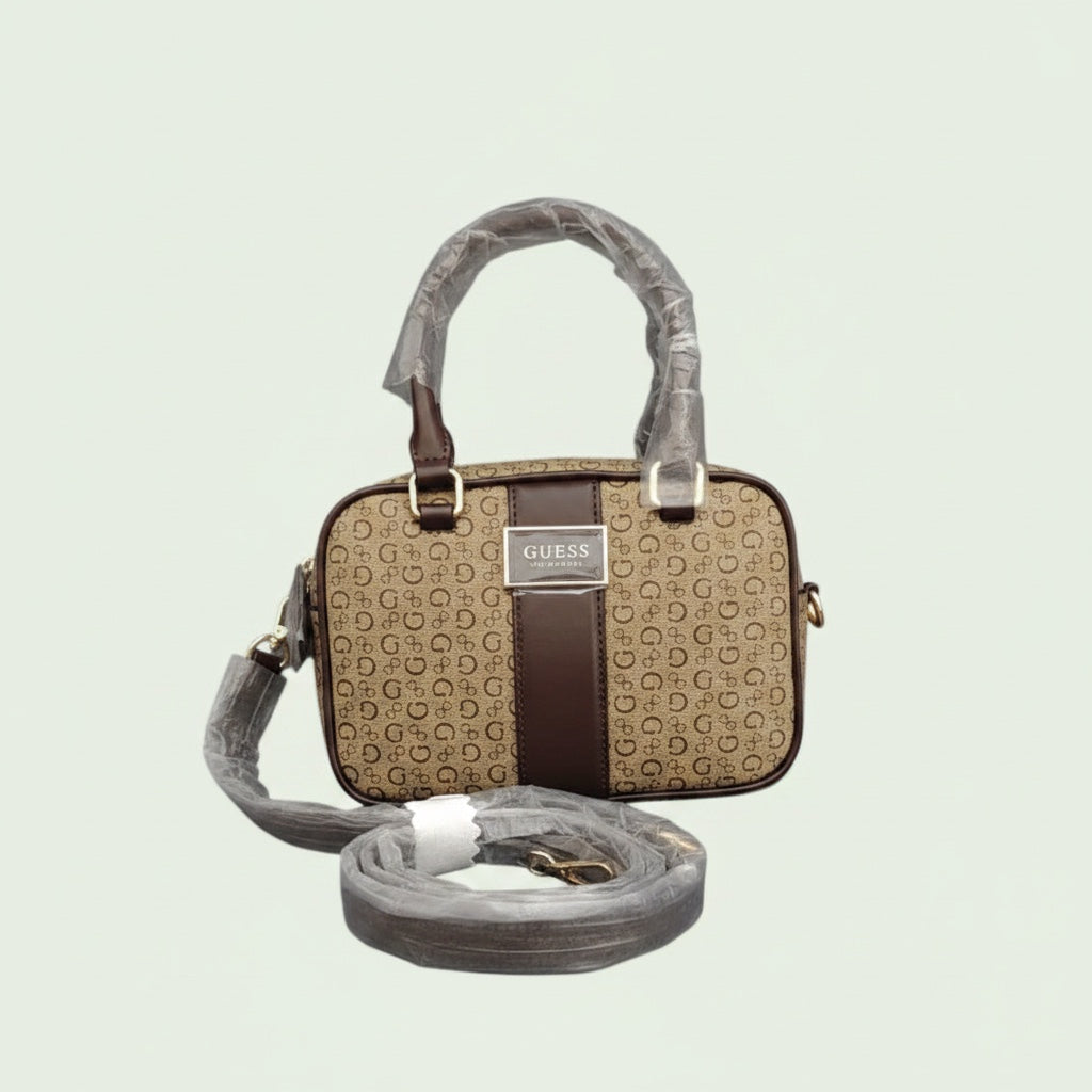 Guess Small Satchel Bag - Brown