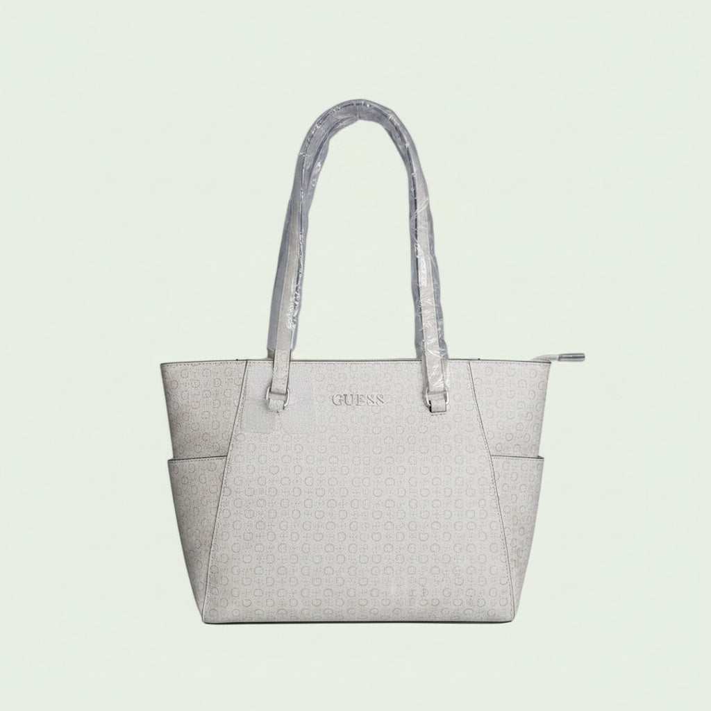 Guess Large Monogram Tote - White
