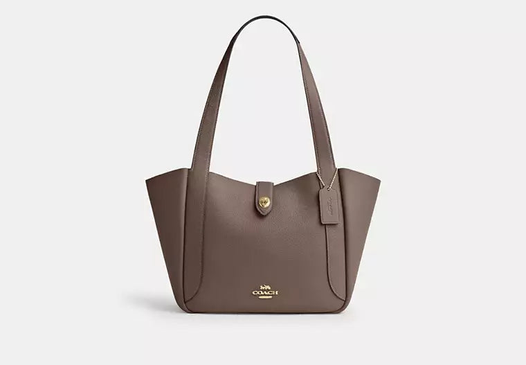 Coach Hadley Turnlock Tote - Dark Stone