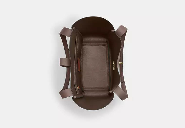 Coach Hadley Turnlock Tote - Dark Stone