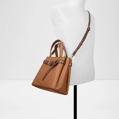 Ebaeclya Faux Leather Satchel - Brown