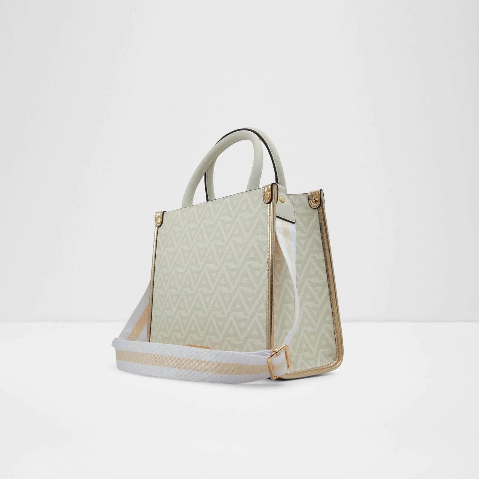 Aldo Gavalaelia monogrammed Satchel - Shiny Gold