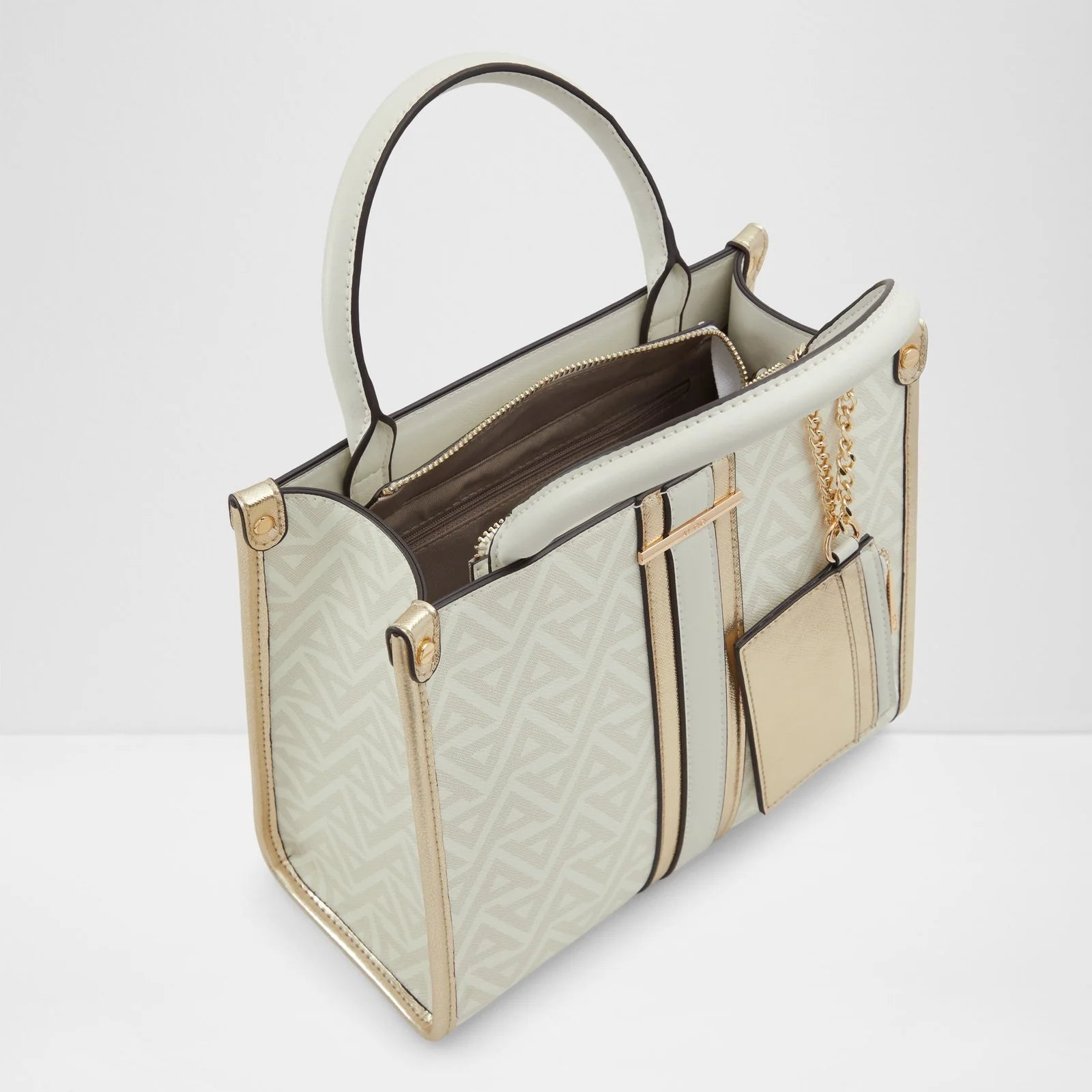 Aldo Gavalaelia monogrammed Satchel - Shiny Gold