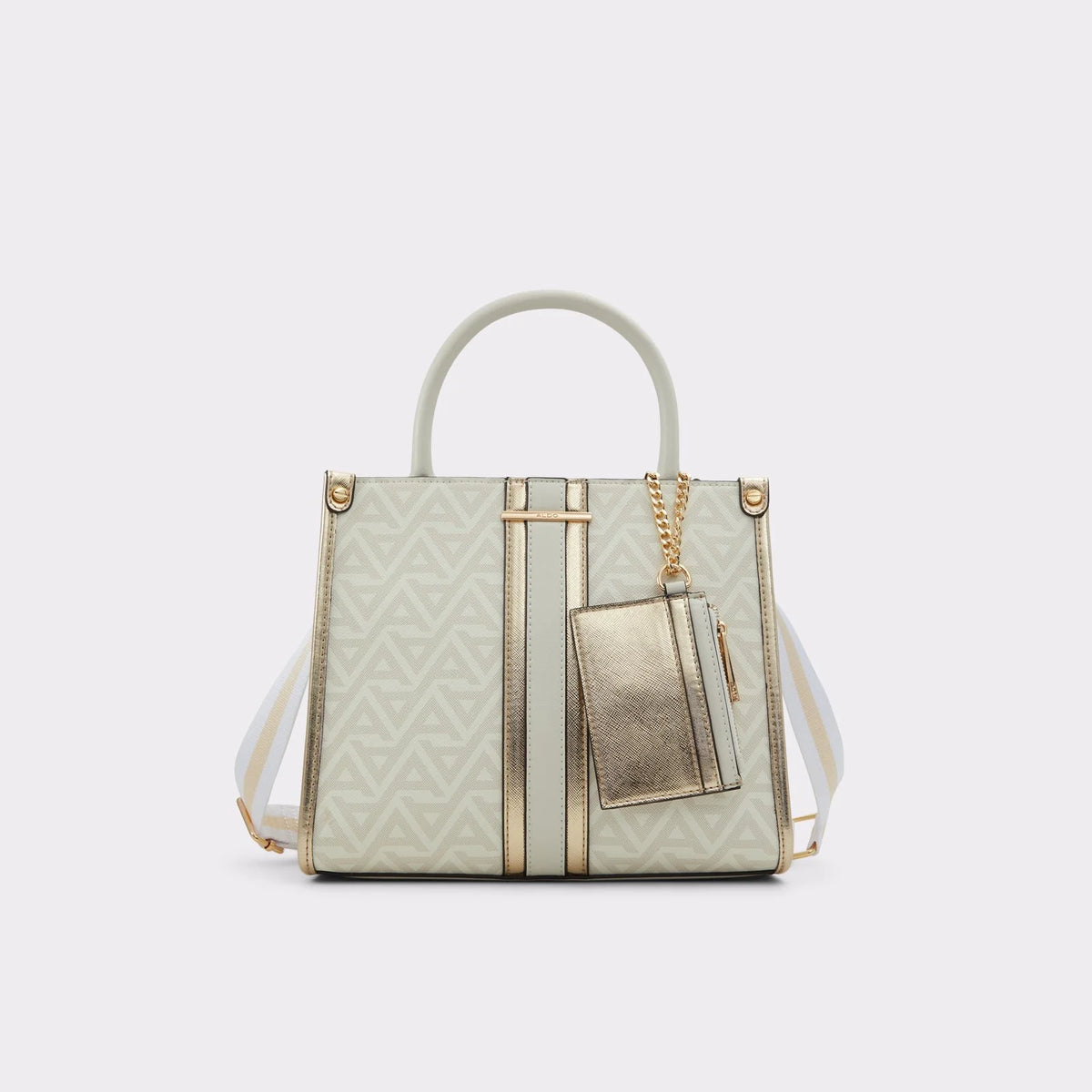 Aldo Gavalaelia monogrammed Satchel - Shiny Gold