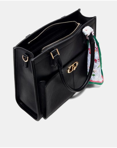 Aldo Ruya front pocket Scarf Satchel - Black